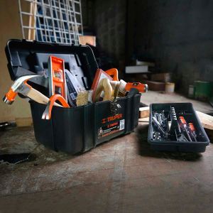 Caja para herramienta de 17" industrial, broches metálicos - TRUPER