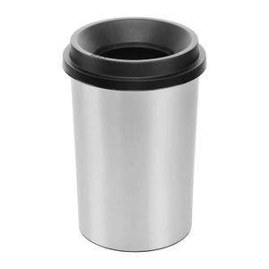 Tacho papelero plástico de apariencia tipo metal cepillado de 25 litros de capacidad con tapa de ingreso fácil de basura - RIMAX