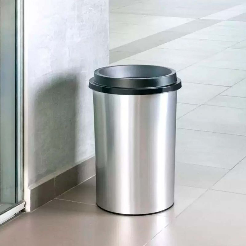 Tacho-papelero-plastico-de-apariencia-tipo-metal-cepillado-de-25-litros-de-capacidad-con-tapa-de-ingreso-facil-de-basura
