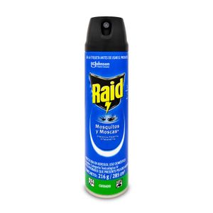 Insecticida doble acción que mata mosquitos y moscas para el control de insectos. 285 ml - RAID
