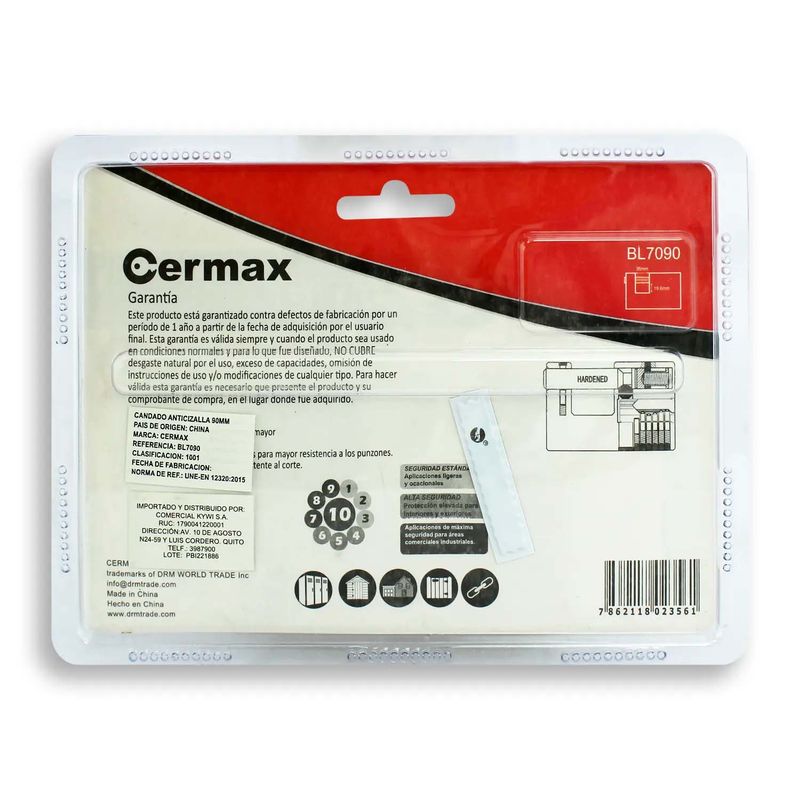 Candado Combinacion 50Mm Laton Cermax