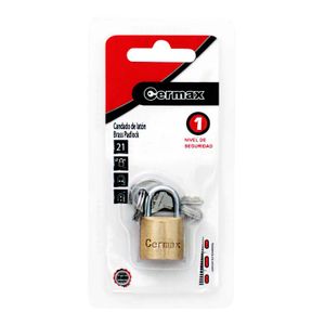 Candado plano elaborado en acero para uso en interiores de 21 mm - CERMAX