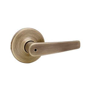 Juego de manija para baño estándar con seguro de diseño DELTA de acabado en latón antiguo - KWIKSET
