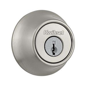 Cerrojo de puerta principal llave a seguro de acabado en níquel satinado - KWIKSET
