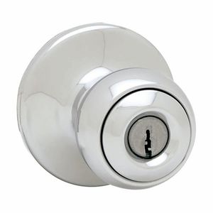 Cerradura de dormitorio estándar con pomo diseño POLO de acabado en cromo satinado - KWIKSET