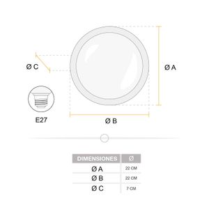 Foco LED tipo flat plano de luz de día 40 Watts 3200 lúmenes base E27 - SYLVANIA