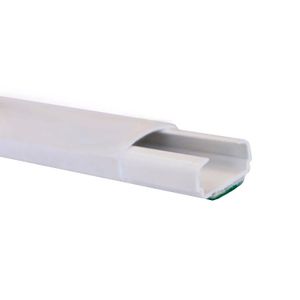 Canaleta de PVC ovalada de 2 m x 10mm x 22mm. Diseño de 1 compartimiento con fijación adhesiva - DEXSON