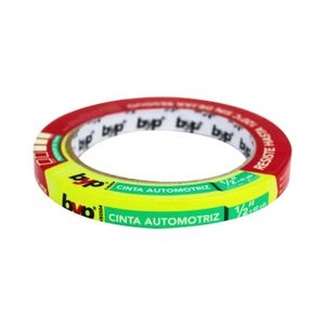 Cinta adhesiva automotriz de 12 mm x 36.5 metros de largo. Resistente a 120° C por 30 minutos sin dejar residuos - BYP