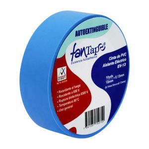 Taipe eléctrico de PVC auto extinguible resiste voltajes hasta los 600 V Temperatura de 0º C - 80º C Largo 9 m - FANTAPE