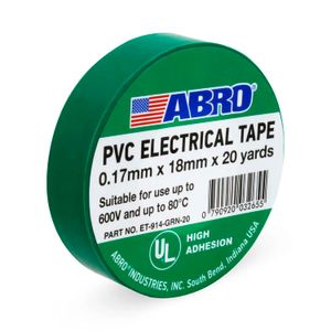 Taipe eléctrico de PVC auto extinguible resiste voltajes hasta los 600 V Temperatura de 0º C - 80º C Largo 18 m - ABRO