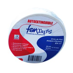 Taipe eléctrico de 19 mm x 18 m resistente hasta 600v - FANTAPE