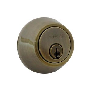 Cerrojo de puerta principal llave a seguro de diseño ANNECY de acabado en latón antiguo - FANAL