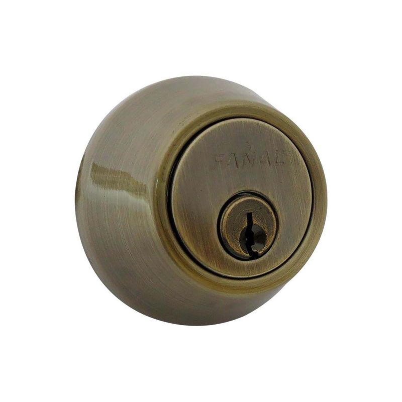 Cerrojo-de-puerta-principal-llave-a-seguro-de-diseño-ANNECY-de-acabado-en-laton-antiguo