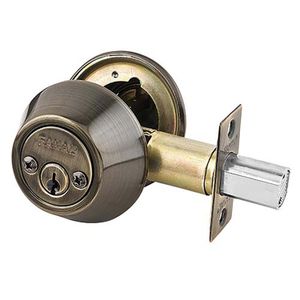 Cerrojo de puerta principal llave a llave de diseño ANNECY de acabado en latón antiguo - FANAL