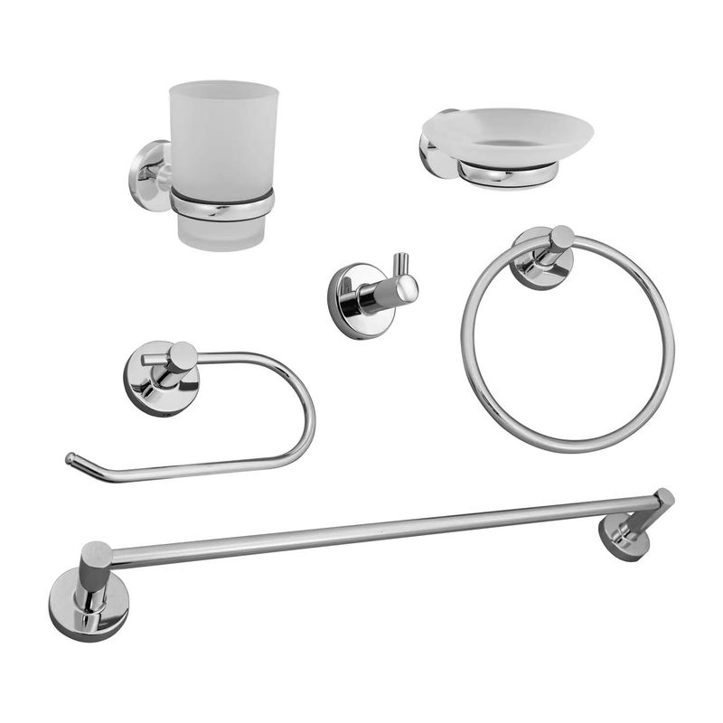 Accesorios Set 6: Porta Vaso, Jabonera, Porta Papel Higiénico