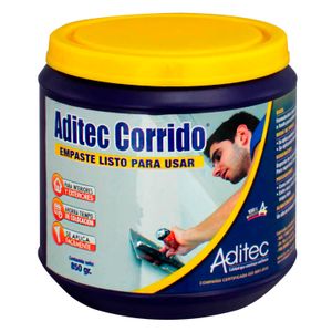 Empaste de corrido listo para usar para interiores y exteriores; 850 gr - ADITEC