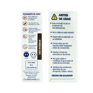 Extensión eléctrica SPT 2x14 de 3 metros - ELECTROCABLES
