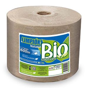 Limpión industrial jumbo de fibra natural de hoja simple de 20 cm x 600 m - BIO SOLUTIONS