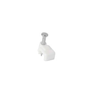 Bolsa con 20 grapas blancas de 3 x 6 mm para cable plano - VOLTECK