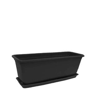 Maceta plástica rectangular MARELO pequeña con base - PLAPASA
