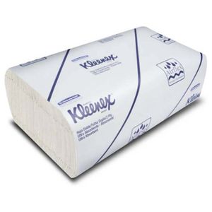 Toallas de manos dispensadas tipo Z doble hoja super absorbente; pack x 150 hojas - KLEENEX