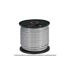 Metro de cable rígido 3/16" acero 7x7 recubierto PVC, 75 m - FIERO