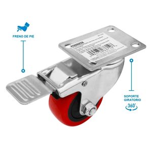 Garrucha 3" 80Kg Pu.Pg.B.I. - PROSOURCE