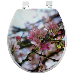 Asiento Banio Redondo Acolchado Flores Rosa - WRT