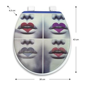 Asiento Banio Redondo Acolchado Labios Corazo - WRT