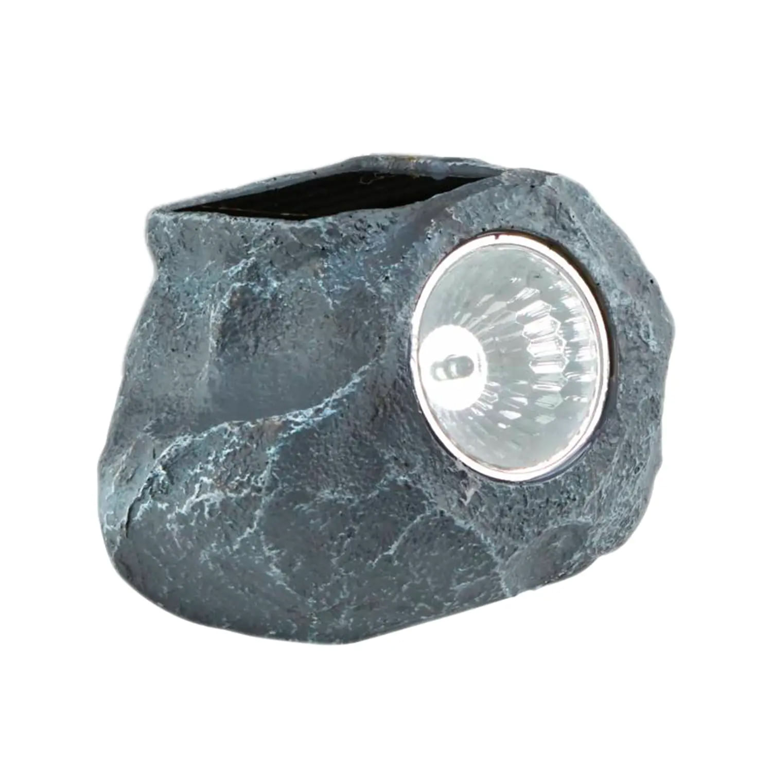 Roca con luz solar LED gris de 11 x 9 x 13.5 cm - GARDEN DEPOT - Kywi