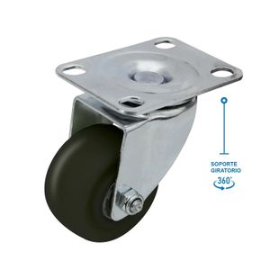 Garrucha 1 1/2" 20Kg Pv.Pg.L Negra - IMSA