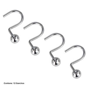 Gancho Metalicos Simples P/Cortna Bani - HOME BASIX