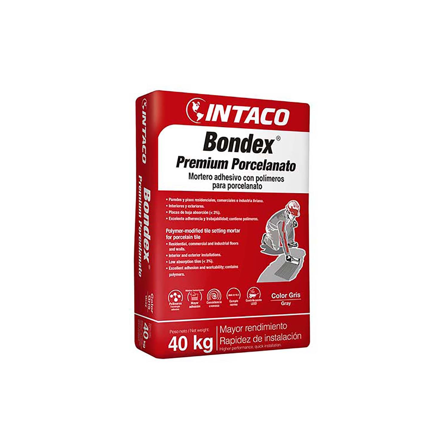 Bondex premium adhesivo 40 kg para porcelanato - INTACO - Kywi