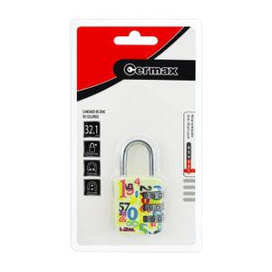 Candado Combinacion 31Mm Zinc V Colores - CERMAX