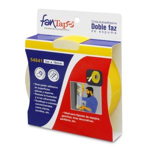 Pack Cinta Doble Faz Blanca 5Mx18Mm+2Mx112Mm - FANTAPE