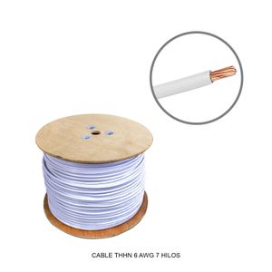 Cable 7Hil N6 Thhn Blanco C/M Cablec Precio por metro - CABLEC
