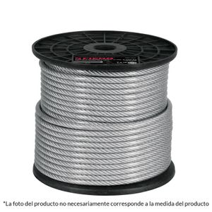 Metro cable flexible 3/16" acero 7x19 recubierto PVC, 75 m - FIERO