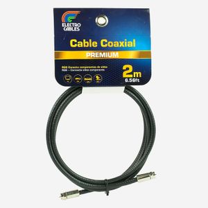 Cable coaxial negro de 2 metros con terminales - ELECTROCABLES