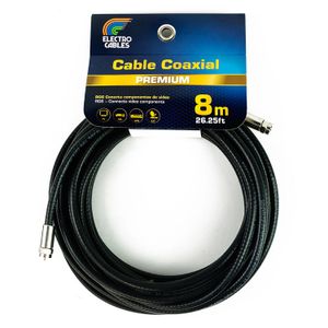 Cable coaxial negro de 8 metros con terminales - ELECTROCABLES