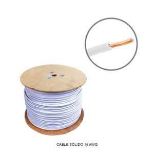 Cable Soli 14 Thhn Blanco C/M Cablec - CABLEC
