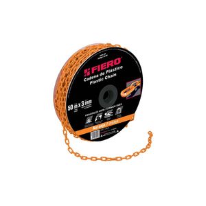 Metro de cadena de 3 mm de plástico naranja, carrete de 50 m - FIERO