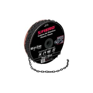 Metro de cadena de 3 mm de plástico negra, carrete de 50 m - FIERO