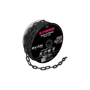 Metro de cadena de 5 mm de plástico negra, carrete de 25 m - FIERO