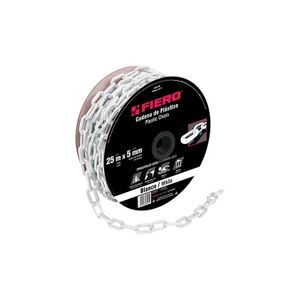 Metro de cadena de 5 mm de plástico blanca, carrete de 25 m - FIERO