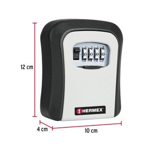 Caja de combinación guardallaves para pared, 12cm - HERMEX