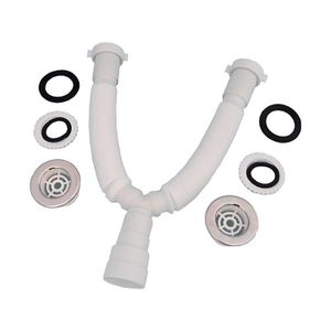 Jgo Sifon Doble Acordeon 1 1/2" Blanco - AMERICAN HOME