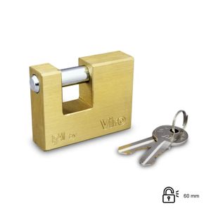 Candado anticizalla de latón macizo de 60 mm con vástago rotatorio anticorte de acero endurecido cromado - IDEACE GATO
