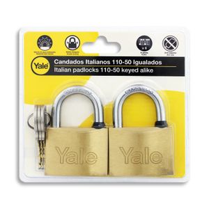 Candado Italiano Laton Pulido 50Mm 2U Yale - YALE
