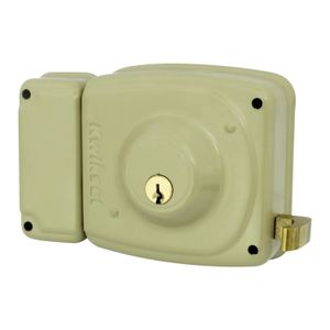 Cerradura de sobreponer BLINDADA de 50 mm con cilindro suelto reversible. Ideal para soldarla en puertas metálicas - KWIKSET