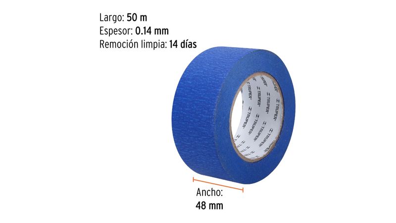 Cinta Azul P/Pintar 48Mm X 50Mt Alta Dur